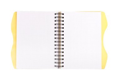 spiral defter üzerinde beyaz izole