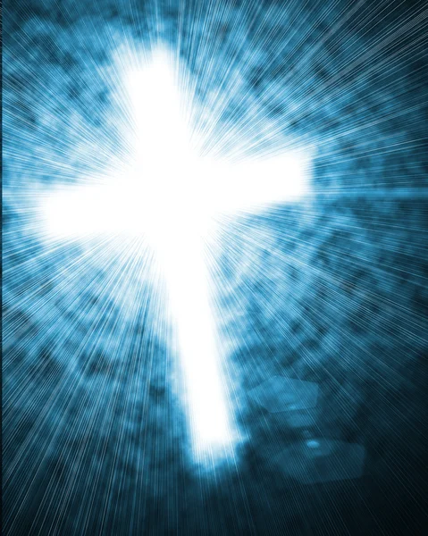 Leuchtendes Kreuz am Himmel — Stockfoto