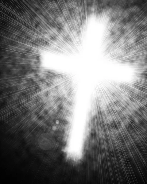 Stock image Glowing cross in sky