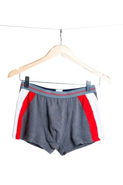 Grey and red men's boxer briefs clipart