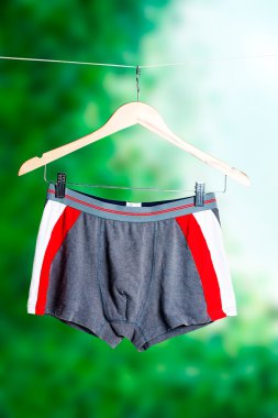 Grey and red men's boxer briefs clipart