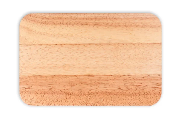Bandeja de madeira isolada em branco — Fotografia de Stock