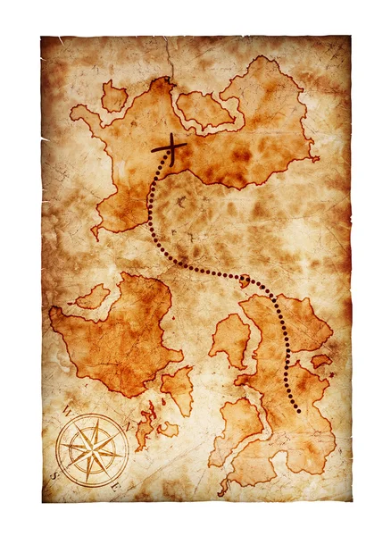 Старая карта сокровищ — стоковое фото