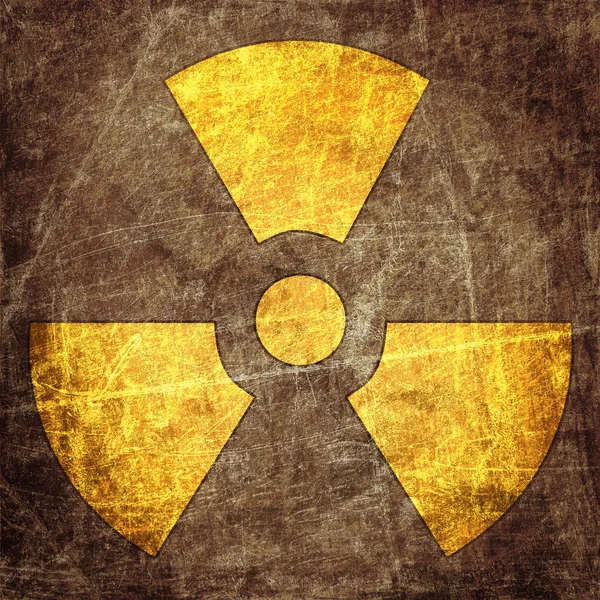 Sign of radiation on the grunge wall — Stock Photo, Image