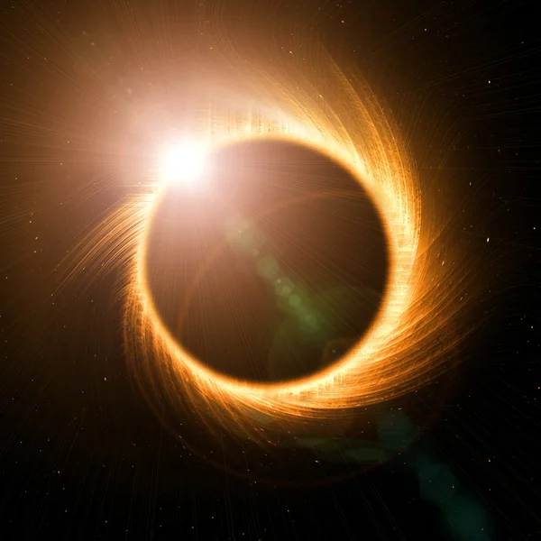Solar eclipse in space — Stock Photo, Image