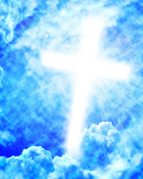 Świecące krzyż w niebo — Zdjęcie stockowe