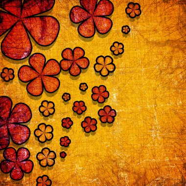 Sanat vintage grunge floral arka