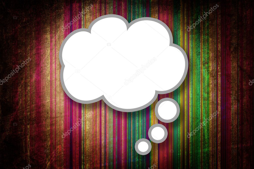Blank speech bubble on Striped colorful background