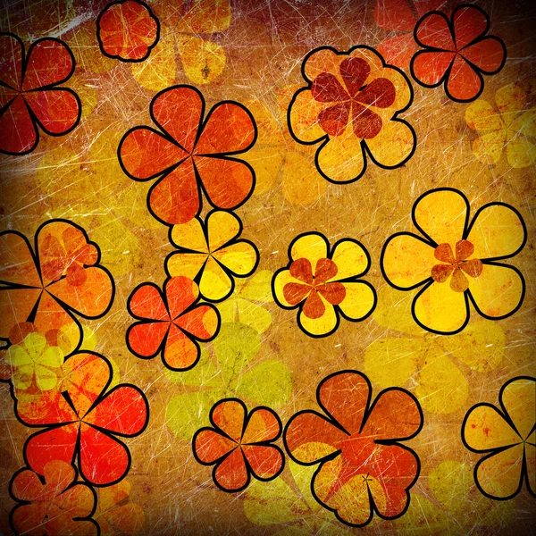アート グランジのヴィンテージ花の背景 — ストック写真