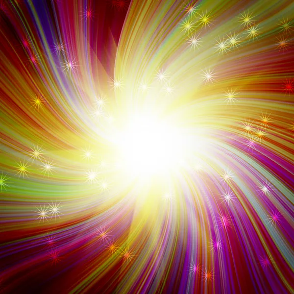Gloeiende kleurrijke magische burst — Stockfoto