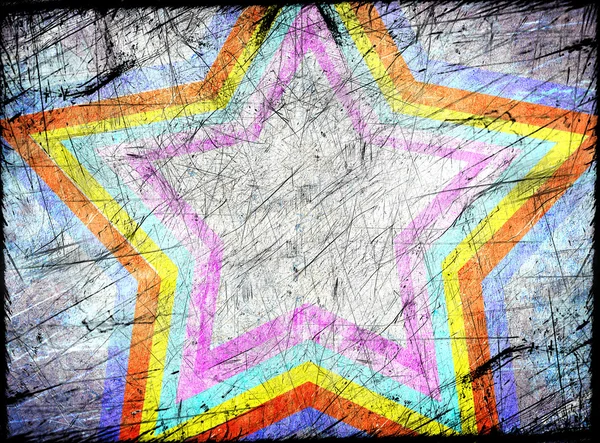 Estrela abstrata no fundo escuro grunge — Fotografia de Stock