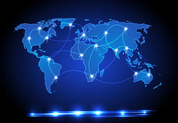 Wereld kaart lichtontwerp — Stockvector