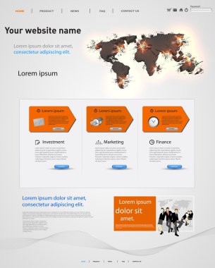 Web design vector template, earth explosive elements clipart