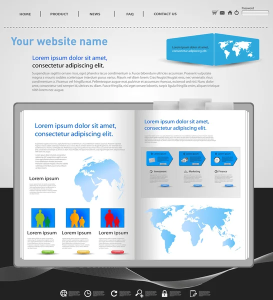Πρότυπο χρώμα σχεδιασμός ιστοσελίδων — Διανυσματικό Αρχείο