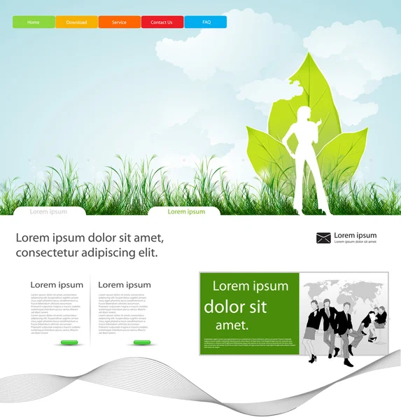 Webbsida business layout design med — Stock vektor