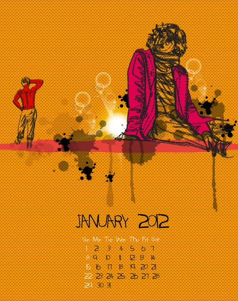Календар за січень 2012 — стоковий вектор