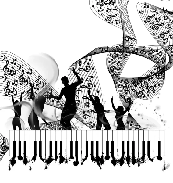 Grunge 音乐钢琴背景 — 图库矢量图片