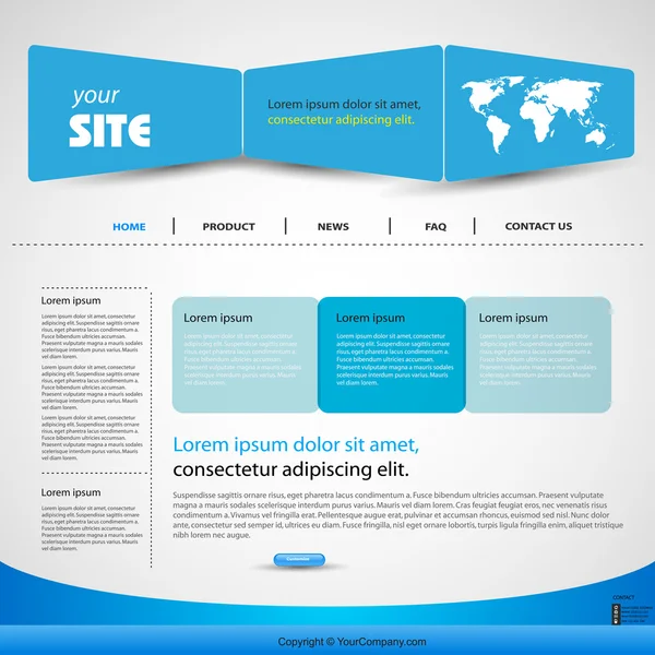 Web design modelo de vetor azul — Vetor de Stock