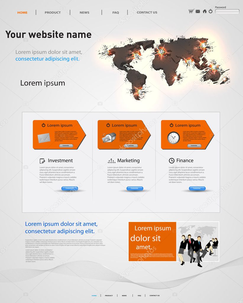 Web design vector template, earth explosive elements