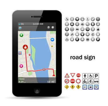 Phone navigation clipart