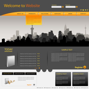 Vector web site design template clipart