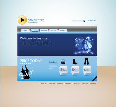 Vektör Web Sitesi Tasarım Şablonu
