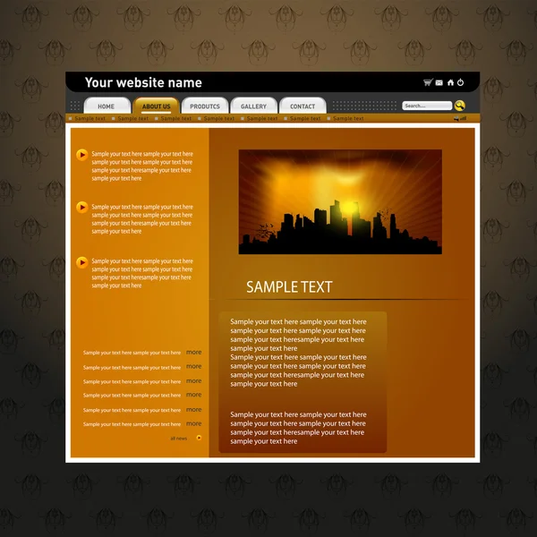 Web site design template, www template — Stock Vector
