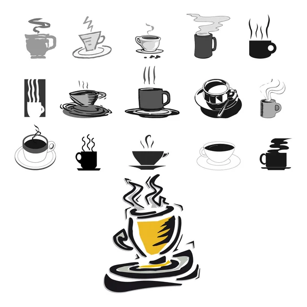Elementos de café para el diseño — Archivo Imágenes Vectoriales