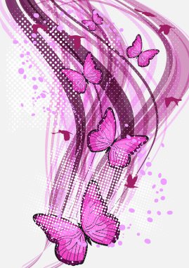 Background with butterfly clipart