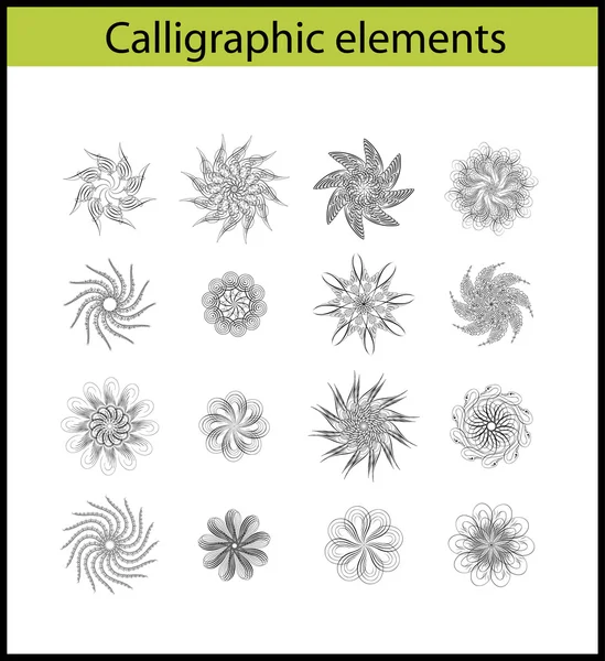 Kalligrafische stroom elementen illustratie — Stockvector