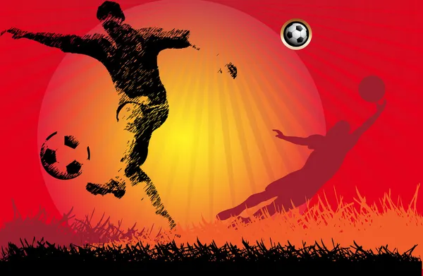 足球行动足球运动员 — 图库矢量图片