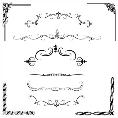 Set of swirl floral ornaments clipart