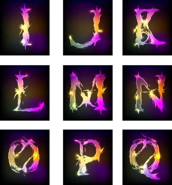 Diseño de la luz del alfabeto, parte 2 — Archivo Imágenes Vectoriales