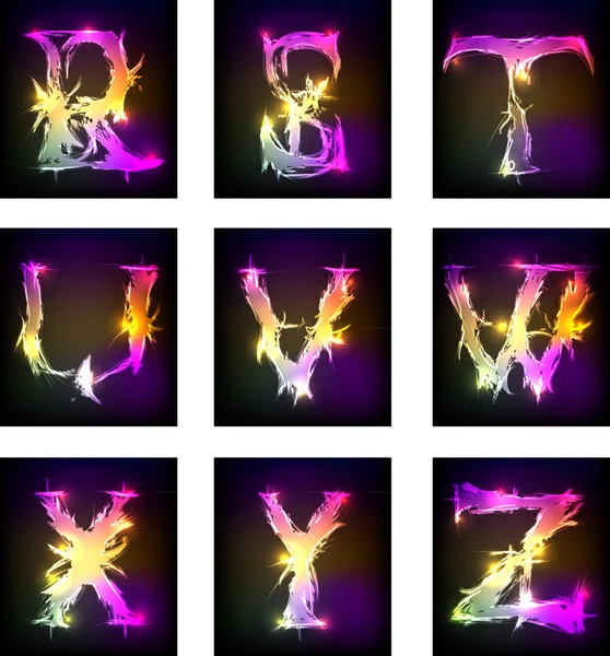 Diseño de la luz del alfabeto, parte 3 — Archivo Imágenes Vectoriales