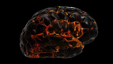 Brain fire design clipart