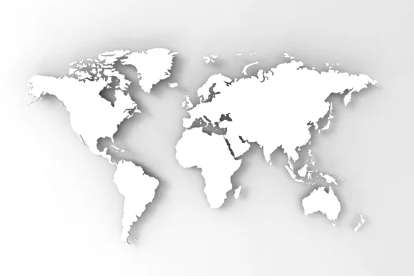 Mapa světa, 3D vykreslení — Stock fotografie