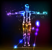 Absztrakt emberi test háttér neon design