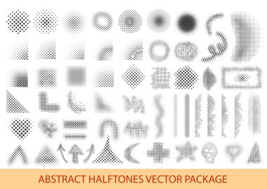 Vector illustration with different halftone patterns clipart