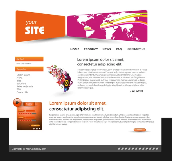 Modello astratto di progettazione del sito web, illustrazione vettoriale — Vettoriale Stock