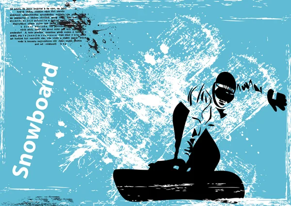 Vector grunge fondo snowboard — Vector de stock