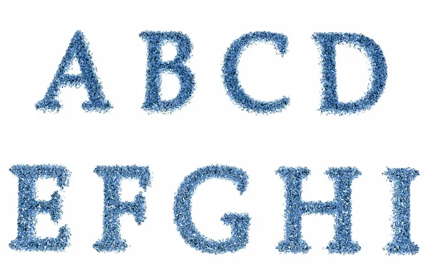 Lettre gouttes d'eau alphabet sur fond blanc partie 1 — Photo