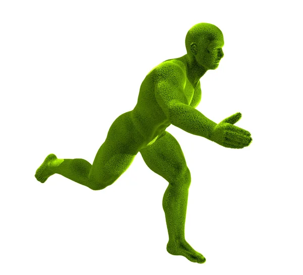 Man fitness grass runs — Stock Photo, Image