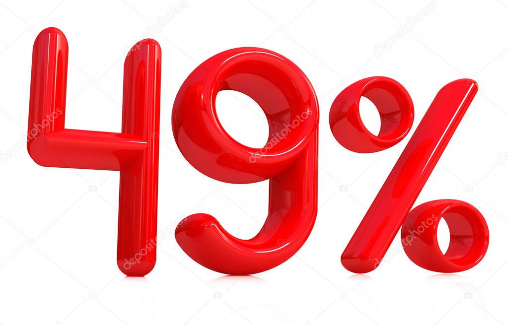 3d red 49 percent on a white background — Stock Photo © Guru3d #8839867