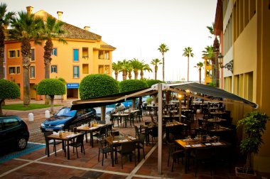 Sotogrande marina ve kentleşme, Endülüs, İspanya. Cebelitarık ve malaga