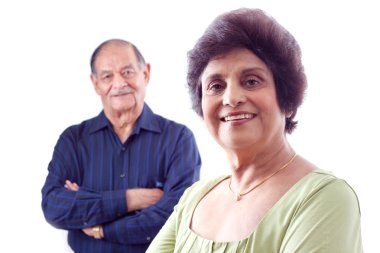 East Indian Elderly Woman with her husband clipart