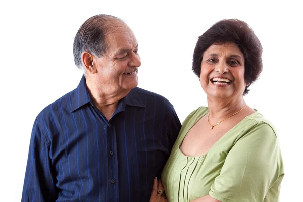 Indiska äldre kvinna med maken Royaltyfria Stockfoton