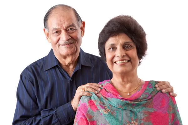 Indische oudere vrouw met haar man Stockfoto