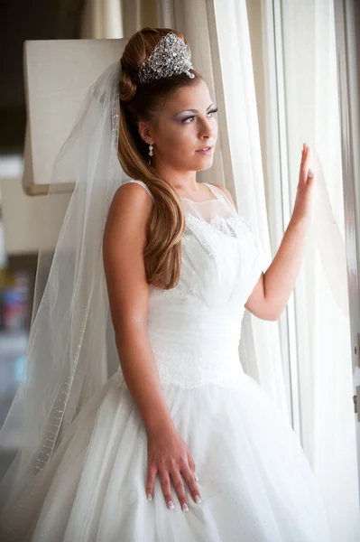 Bride at the window — Stock Photo, Image