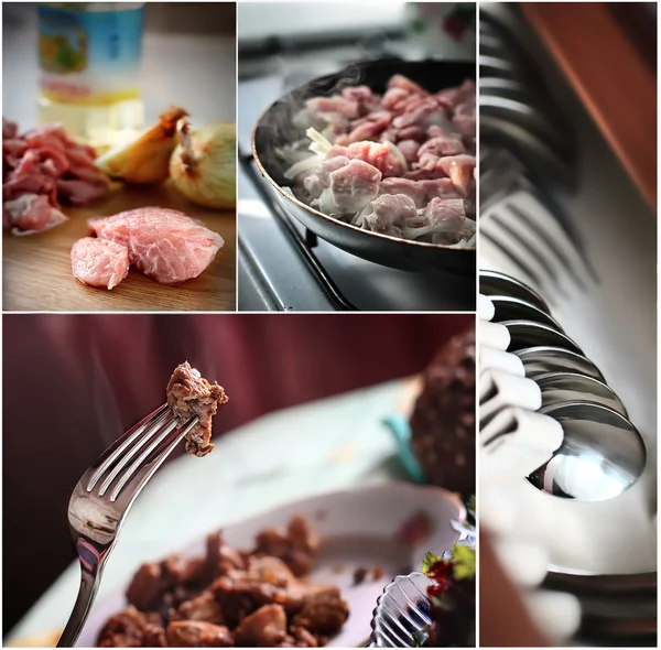 Fleischzubereitung — Stockfoto