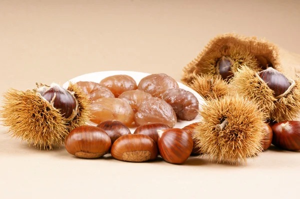Chestnuts and marron glacé — Stock Photo, Image